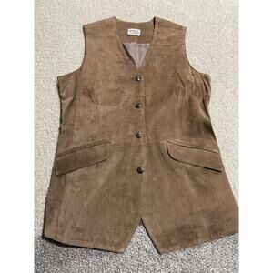 VTG Brownstone Studio Suede Vest 4 Button Women's Size Large 4 Button